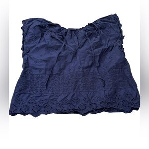 GAP Dark Blue Eyelet Blouse Medium Y2K